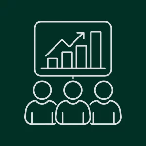 Illustration d’un alignement d’équipe autour d’un graphique en croissance.
