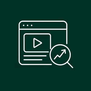 Vidéo web avec icône de référencement en hausse