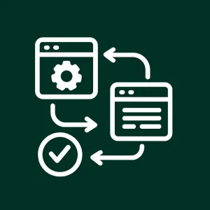 Illustration de l’automatisation des flux de travail entre applications logicielles.