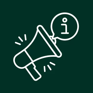 Icône d’un écran avec une silhouette et des graphiques en croissance, représentant une communication efficace.