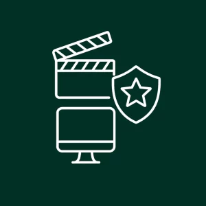 Claps de cinéma et écran avec icône d’étoile