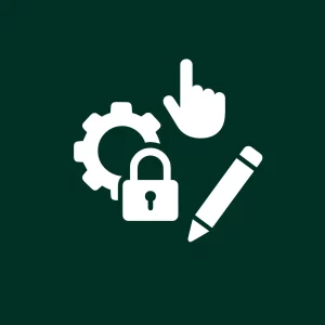 Interface web avec icône de validation pour représenter le contrôle total.