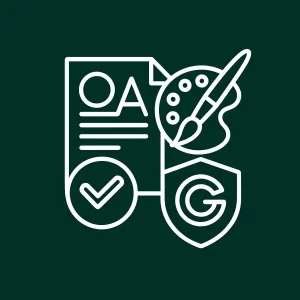 Élaboration d’une charte graphique avec icônes de pinceau, palette et typographie