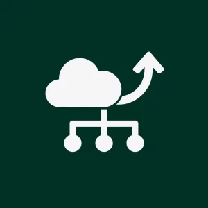 Nuage connecté à plusieurs éléments, symbole d’évolutivité.