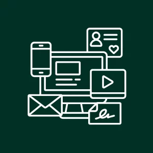 Déclinaison d’identité visuelle pour les supports digitaux.