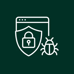 Icône représentant la sécurité renforcée d’un site web avec un bouclier et un cadenas.