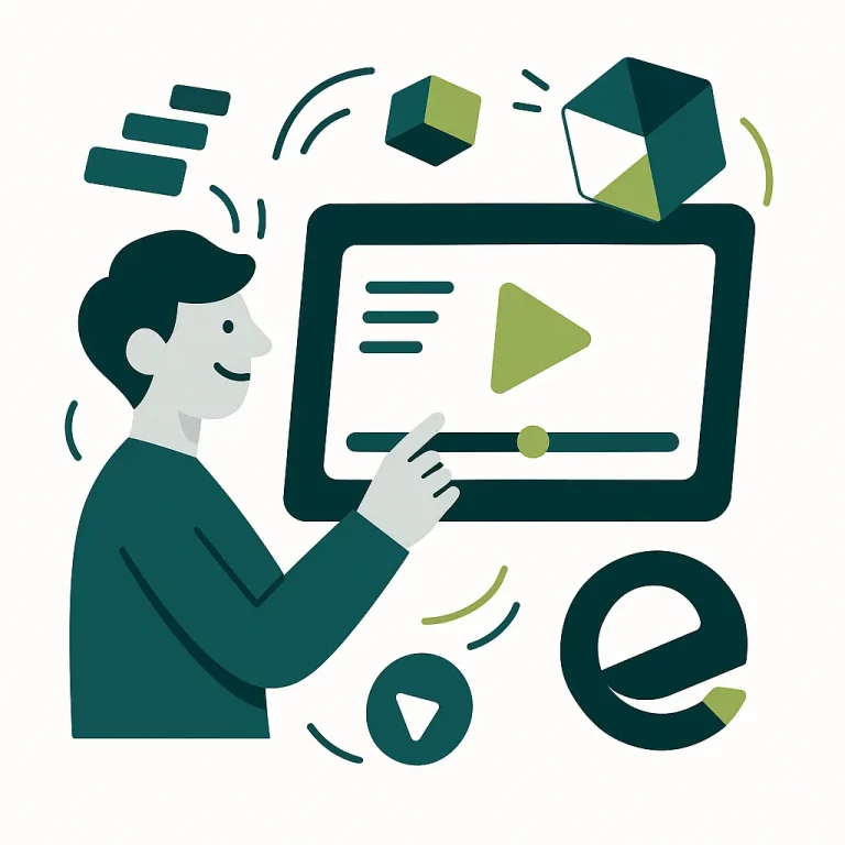 Designer travaillant sur une animation en motion design, illustré dans un style vectoriel moderne et minimaliste.