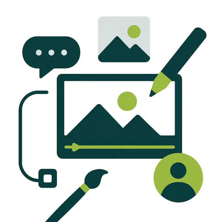 Illustration vectorielle minimaliste représentant le storytelling visuel pour renforcer l’expérience utilisateur en 2025.